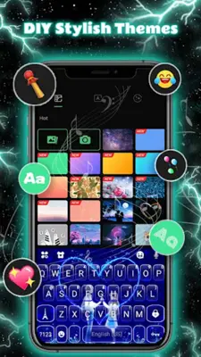 Thunder Neon Wolf Theme android App screenshot 0